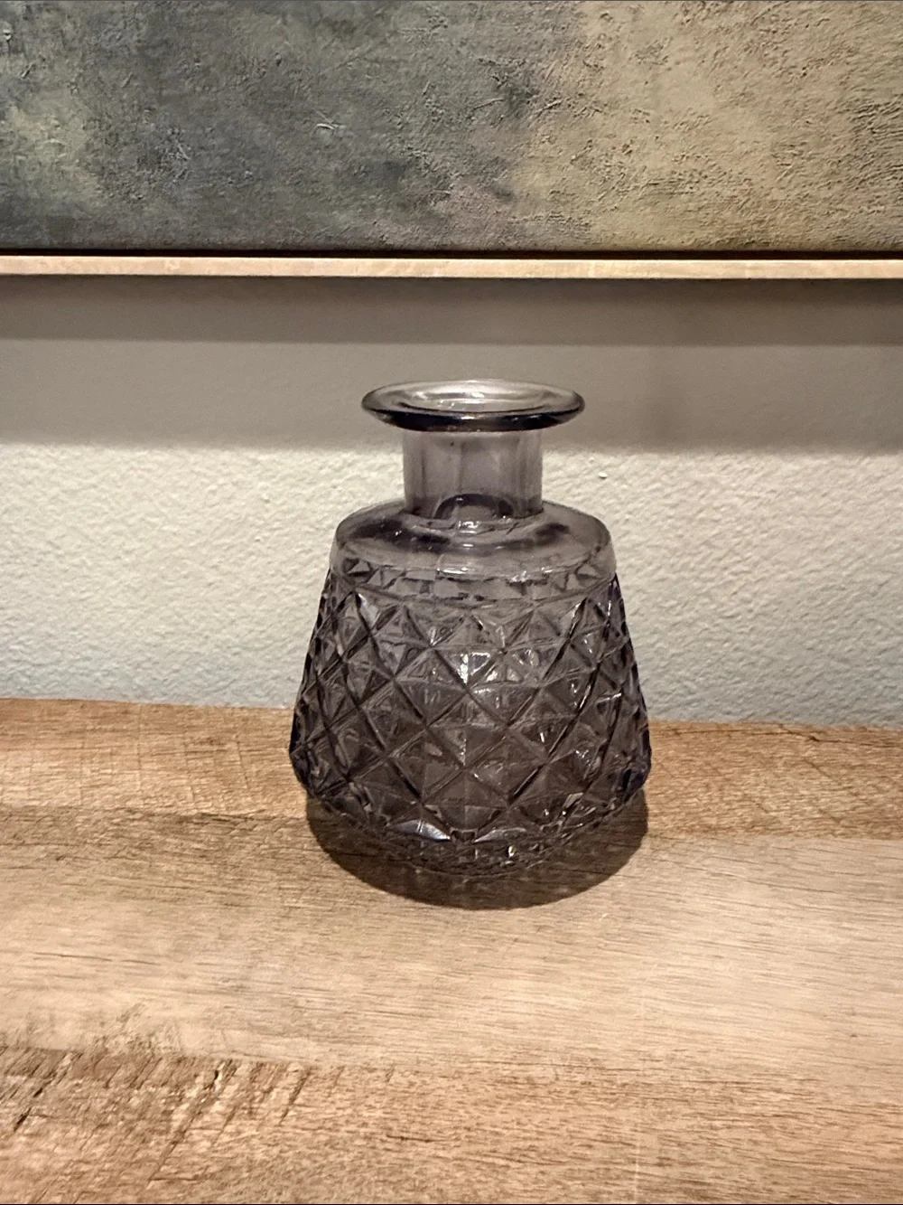 Smoked Glass Textured Decorative Vase